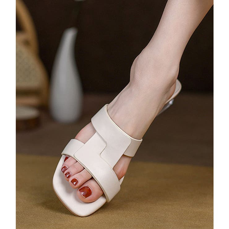 odette e odile 美品 グラデーションクリアヒールサンダル