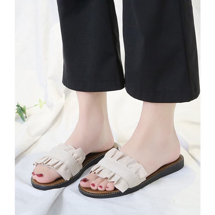 フリル フラット スリッパサンダル | レースレディース  | 詳細画像10 