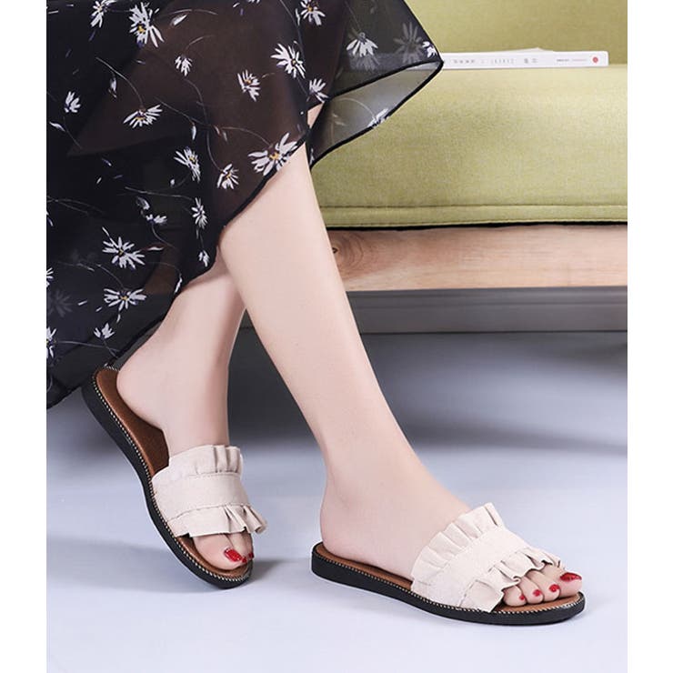 フリル フラット スリッパサンダル | レースレディース  | 詳細画像12 