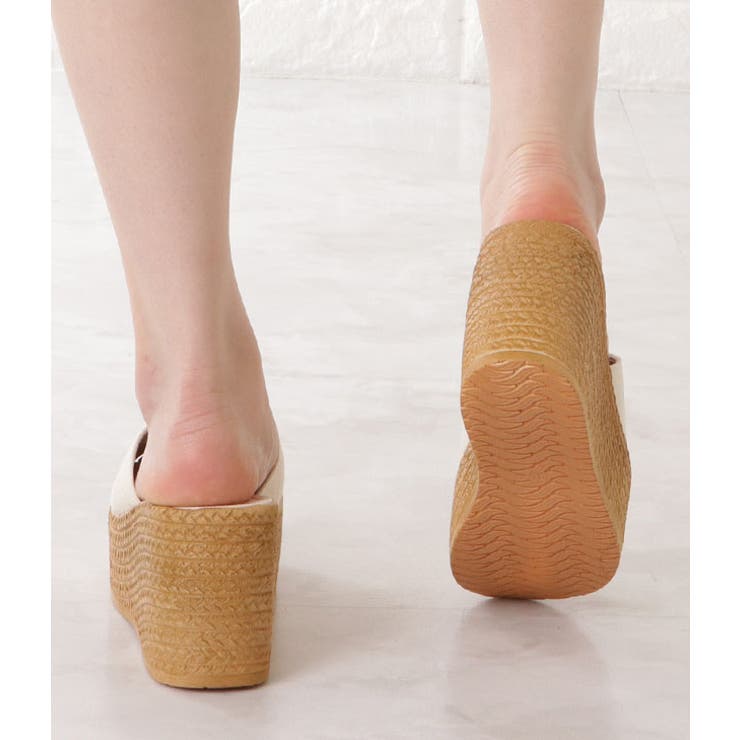 ウェッジソールミュールサンダル ウェッジソールサンダル 厚底