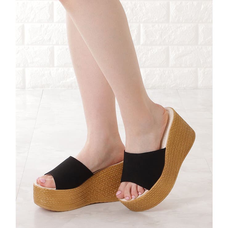 ウェッジソールミュールサンダル ウェッジソールサンダル 厚底サンダル | レースレディース  | 詳細画像4 