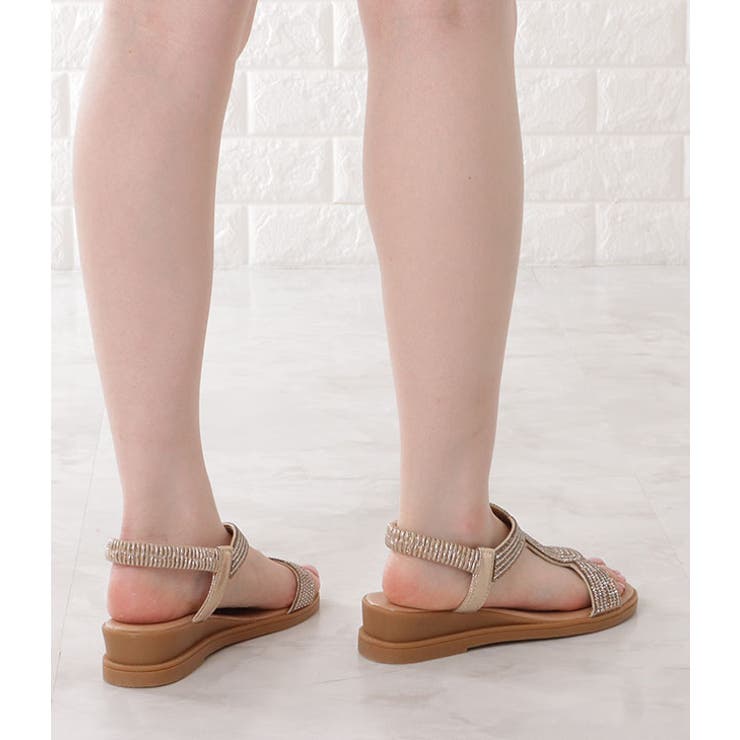 メタリックカラーウエーブコンフォートサンダル レディース オープントゥ | レースレディース  | 詳細画像9 