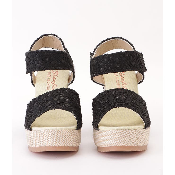 ラメストラップウエッジ厚底サンダル レディース オープントゥ | レースレディース  | 詳細画像15 