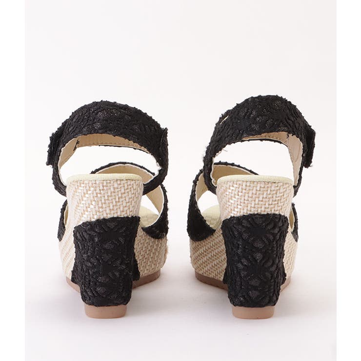 ラメストラップウエッジ厚底サンダル レディース オープントゥ | レースレディース  | 詳細画像17 