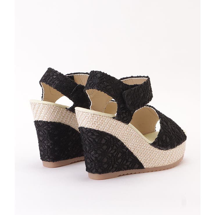 ラメストラップウエッジ厚底サンダル レディース オープントゥ | レースレディース  | 詳細画像18 