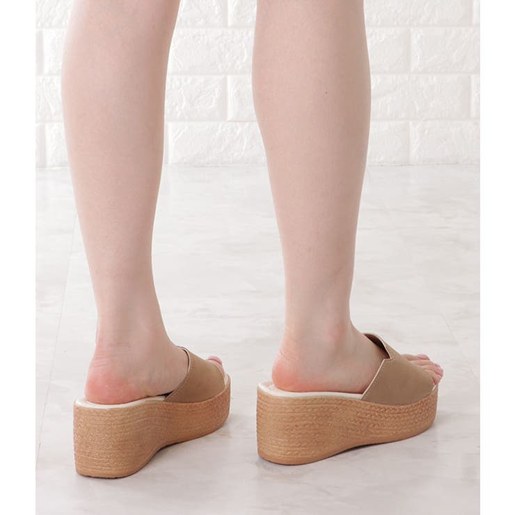 スエード調スリット厚底サンダル レディース ウエッジソール | レースレディース  | 詳細画像9 