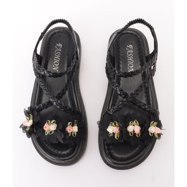 花モチーフ付き編みストラップサンダル 女性 レディース | レースレディース  | 詳細画像16 