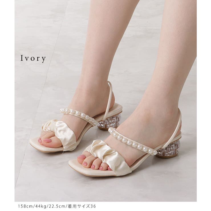 サテン×パール2WAYストラップサンダル 女性 レディース | レースレディース  | 詳細画像9 