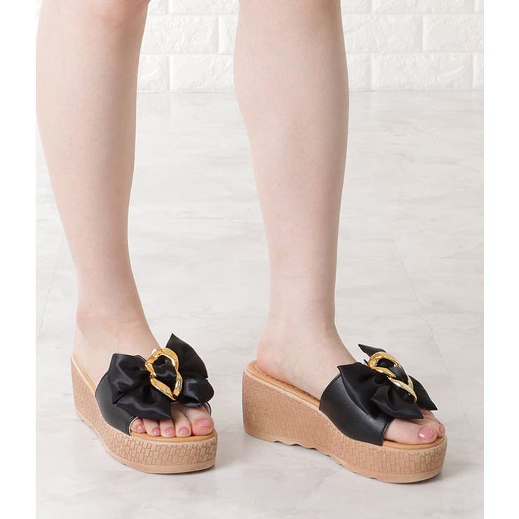 ビッグリボン厚底ウエッジサンダル 女性 レディース | レースレディース  | 詳細画像7 