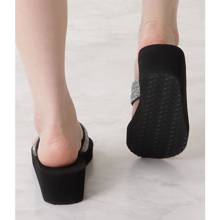 ビジュー付き厚底ヒールトングサンダル 女性 レディース | レースレディース  | 詳細画像5 