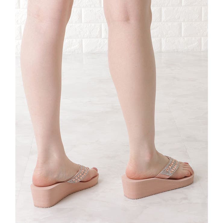 ビジュー付き厚底ヒールトングサンダル 女性 レディース | レースレディース  | 詳細画像9 