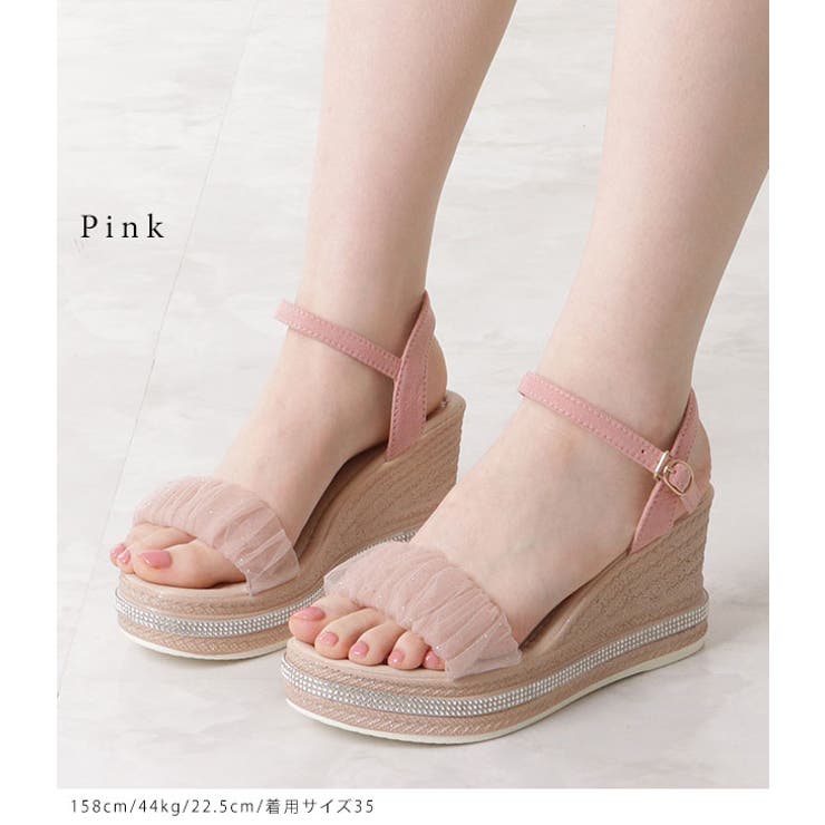 レースベルトストラップウエッジサンダル 女性 レディース | レースレディース  | 詳細画像7 