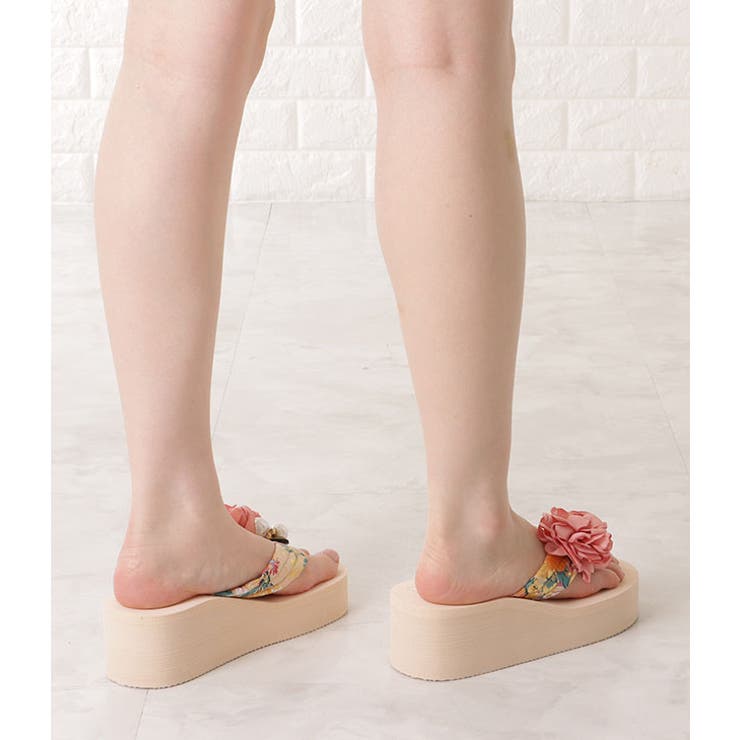 フラワー×パールモチーフ厚底ビーチサンダル 女性 レディース | レースレディース  | 詳細画像10 