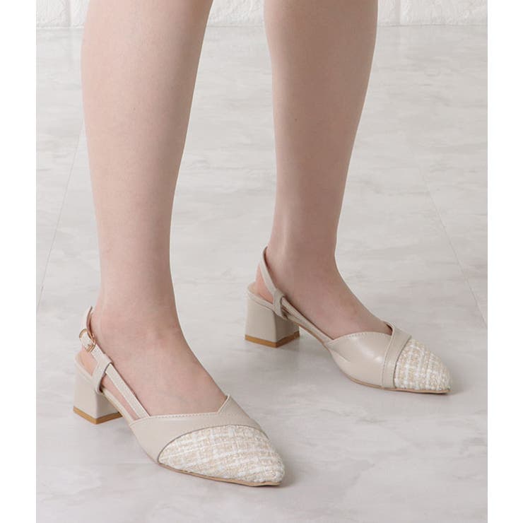 ツイード切替バックストラップパンプス 女性 レディース | レースレディース  | 詳細画像11 