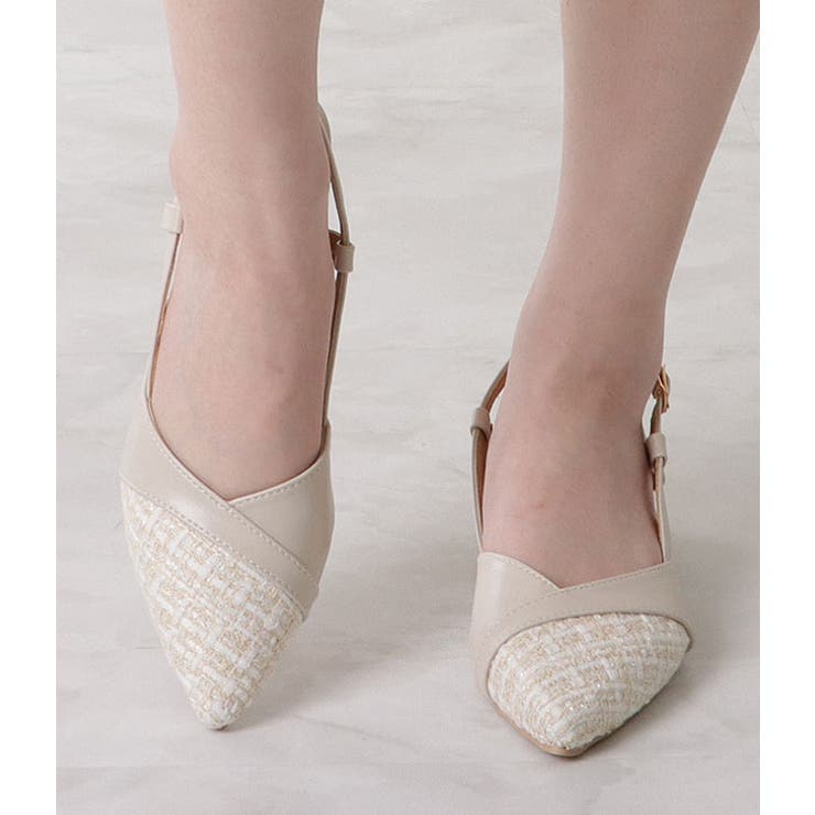 ツイード切替バックストラップパンプス 女性 レディース | レースレディース  | 詳細画像13 