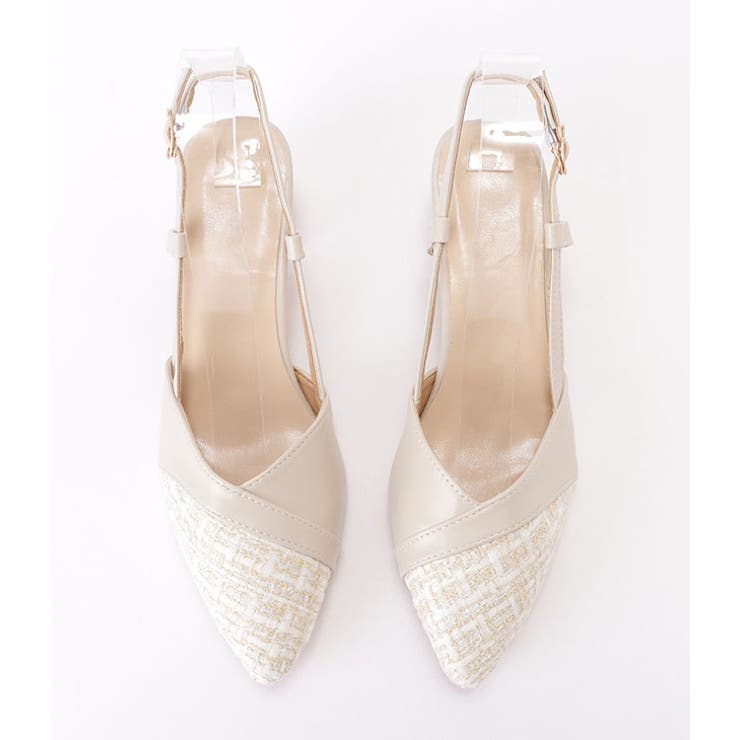 ツイード切替バックストラップパンプス 女性 レディース | レースレディース  | 詳細画像15 