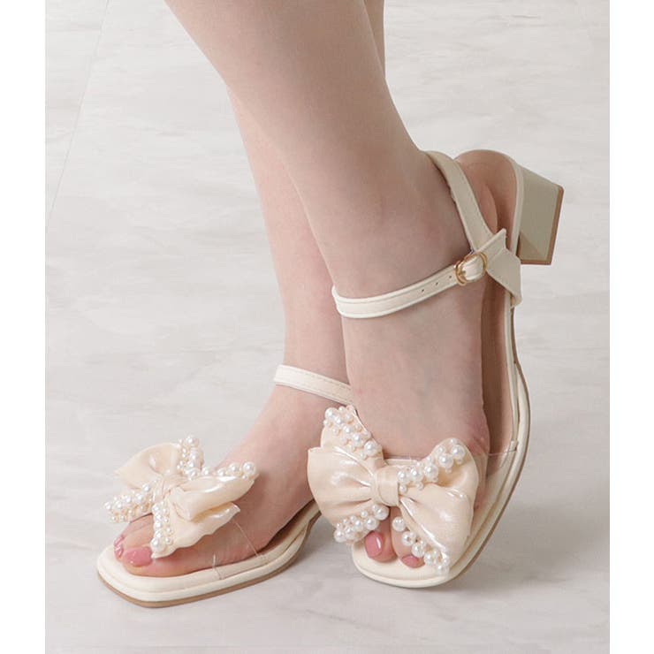 パールリボンバックストラップパンプス 女性 レディース | レースレディース  | 詳細画像4 