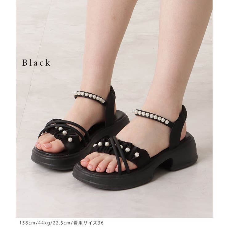 ナローストラップパールシュシュサンダル 女性 レディースコンフォート | レースレディース  | 詳細画像3 