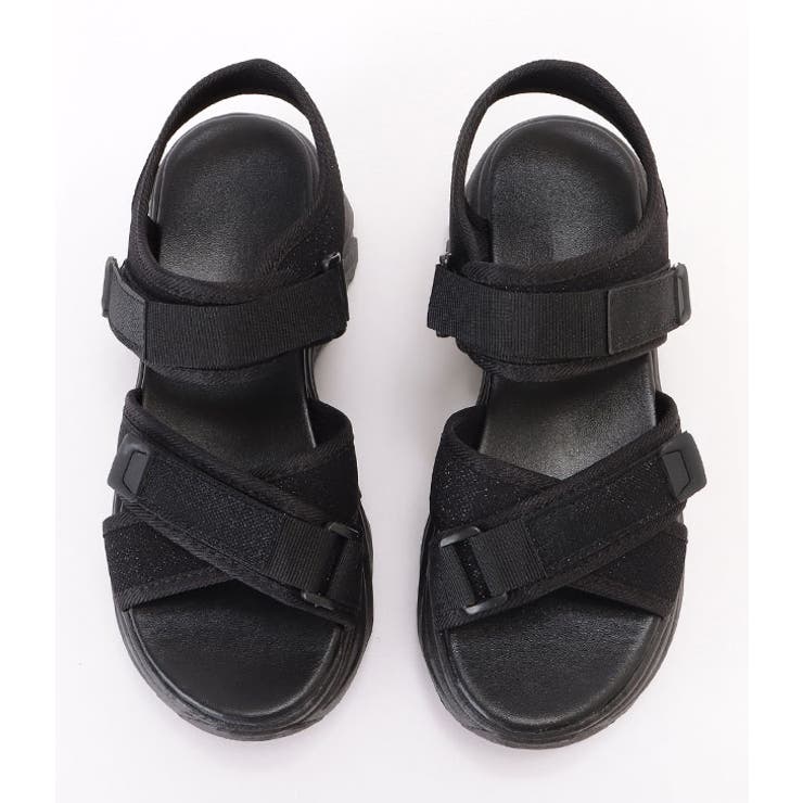 ラメ入りクロスストラップ厚底スポーツサンダル 女性 レディース | レースレディース  | 詳細画像16 