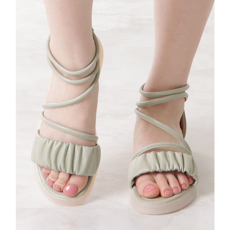 レザー調ナローストラップコンフォートサンダル 女性 レディース | レースレディース  | 詳細画像14 