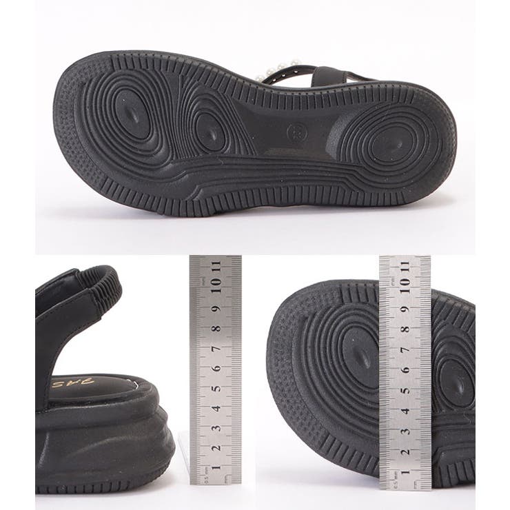 レザー調パール付きリボンストラップサンダル 女性 レディース | レースレディース  | 詳細画像20 