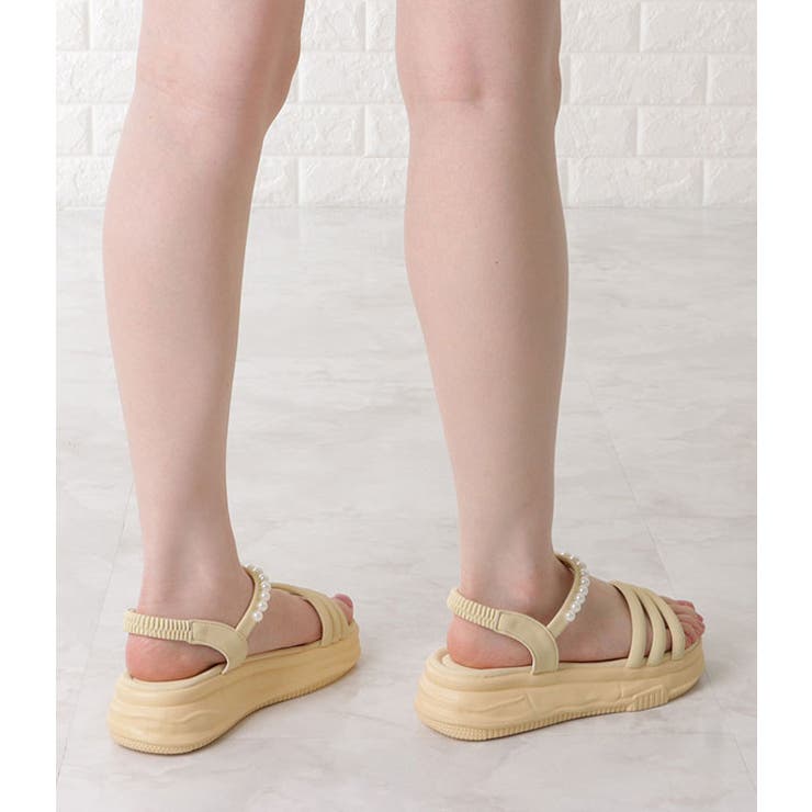 パール付き三連ストラップコンフォートサンダル 女性 レディース | レースレディース  | 詳細画像9 