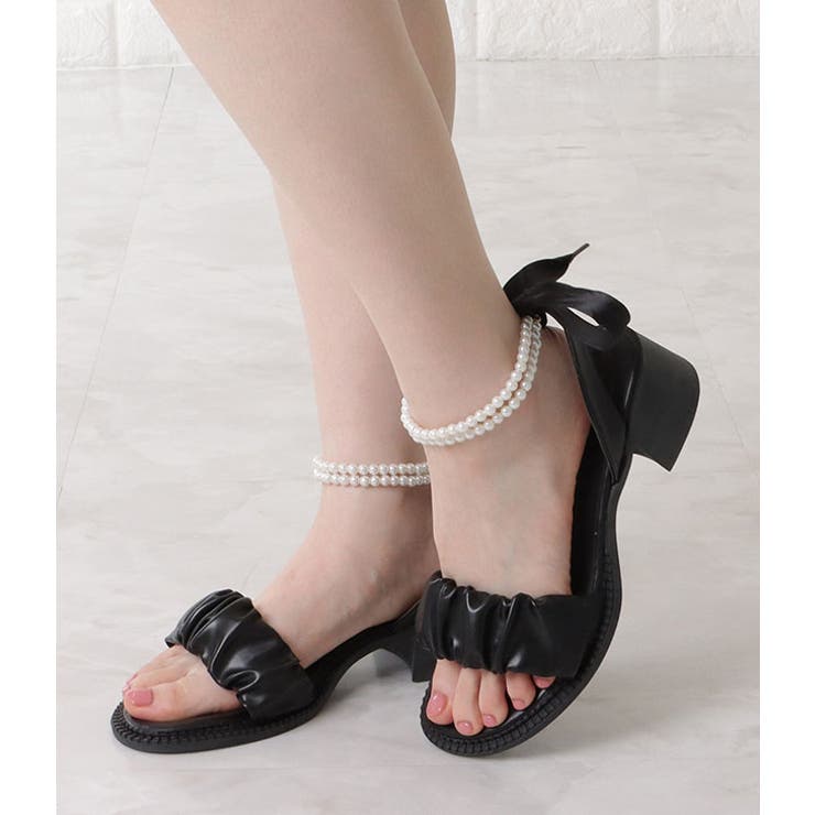 バックリボンパールストラップサンダル 女性 レディース | レースレディース  | 詳細画像4 