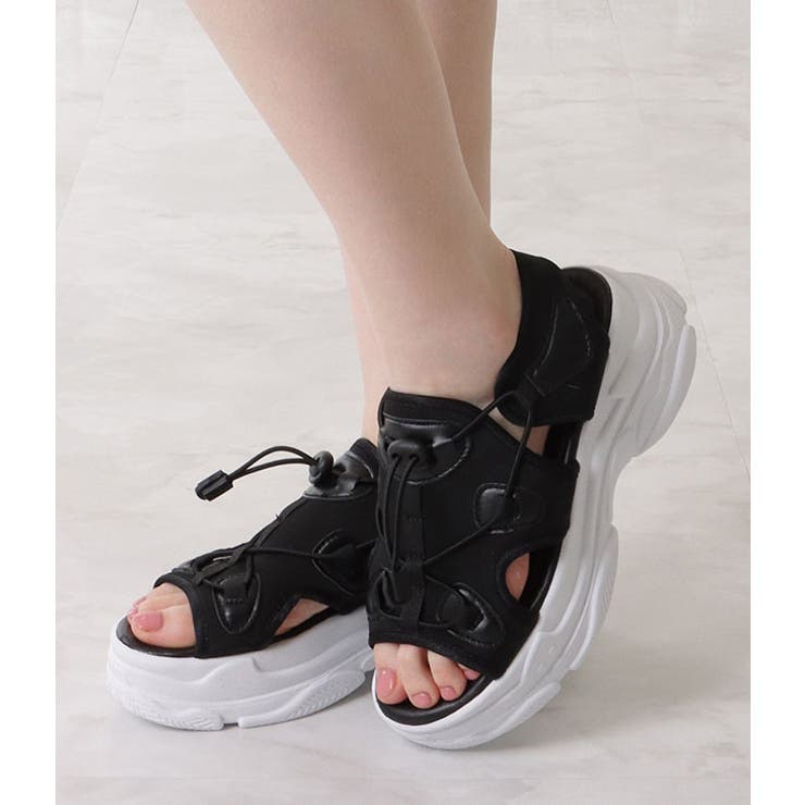 ナローストラップ付き厚底スニーカーサンダル 女性 レディース | レースレディース  | 詳細画像4 