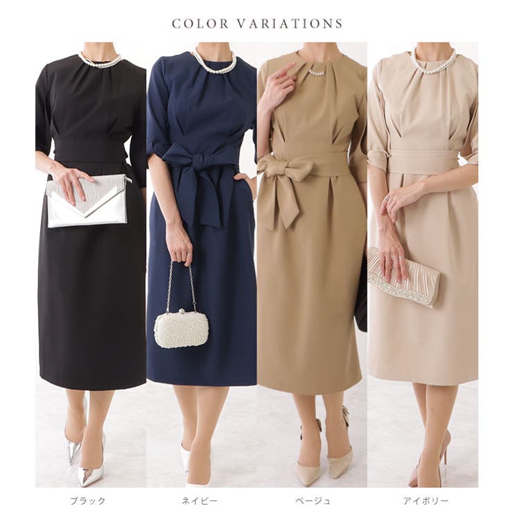 クルーネック リボン付き 5分袖 | レースレディース  | 詳細画像2 