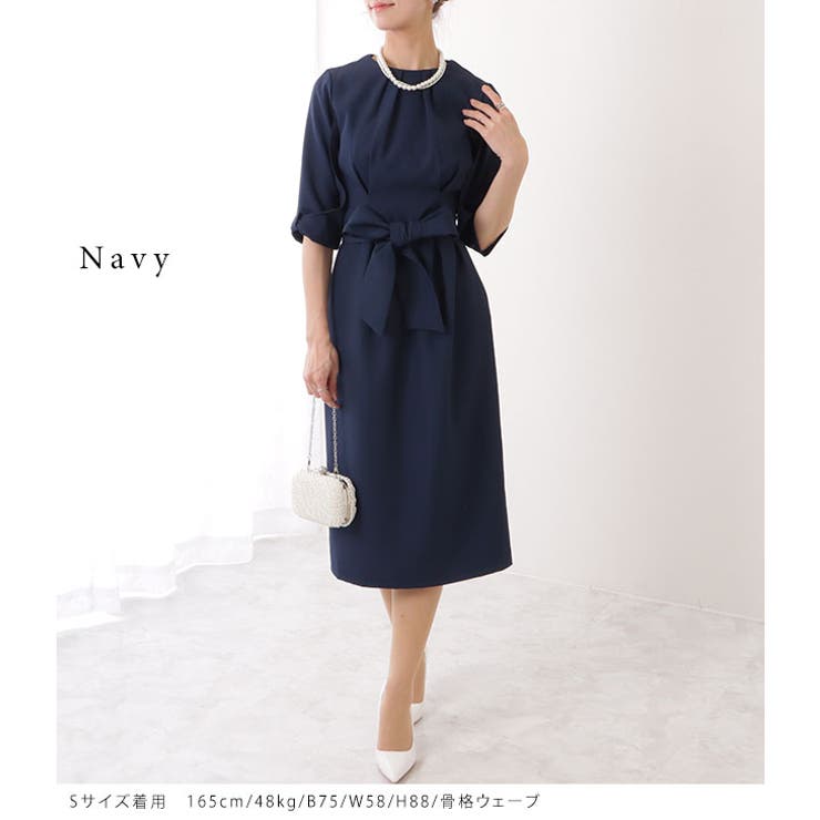 クルーネック リボン付き 5分袖 | レースレディース  | 詳細画像7 