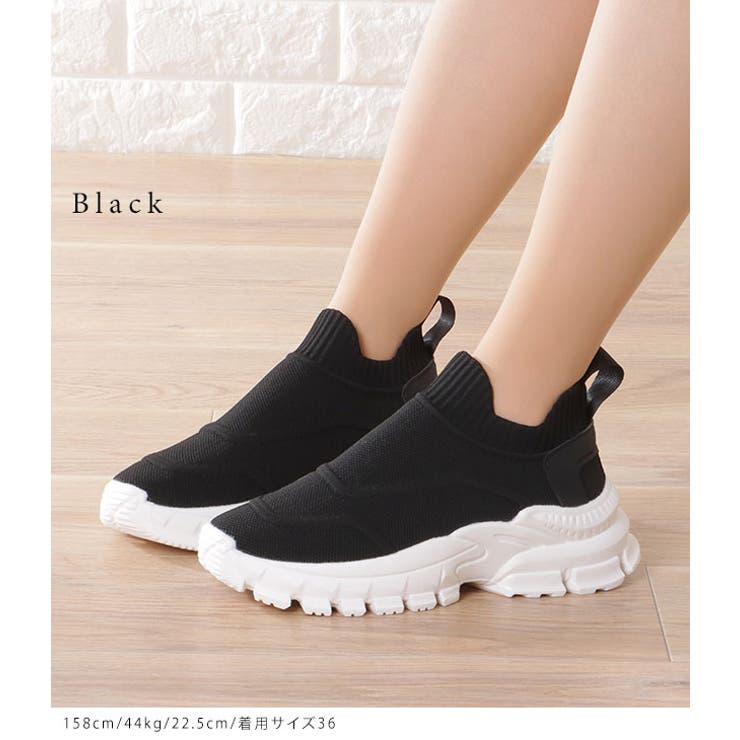 ニット風 ハイカットリブ スリッポン[品番：LCLW0005473