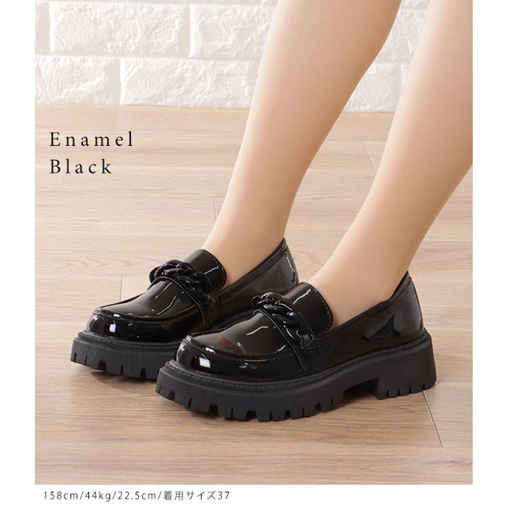 チェーンベルト付き フェイクレザー 厚底 | レースレディース  | 詳細画像3 