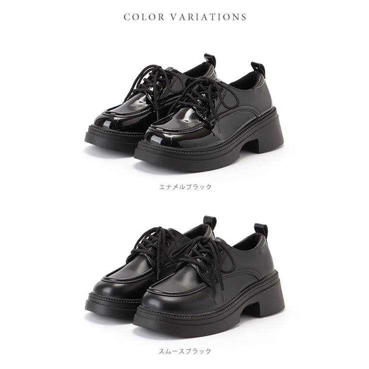 レザー調 レースアップ 厚底[品番：LCLW0005500]｜レース