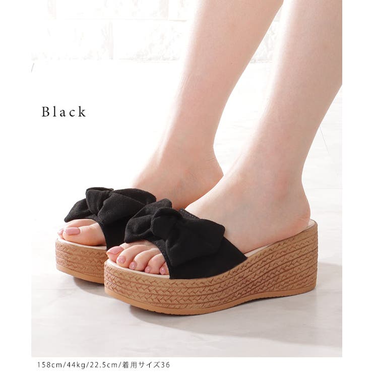 ウエッジソール 厚底 リボン | レースレディース  | 詳細画像3 