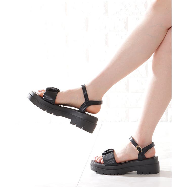 ギャザーベルト 厚底 サンダル | レースレディース  | 詳細画像5 