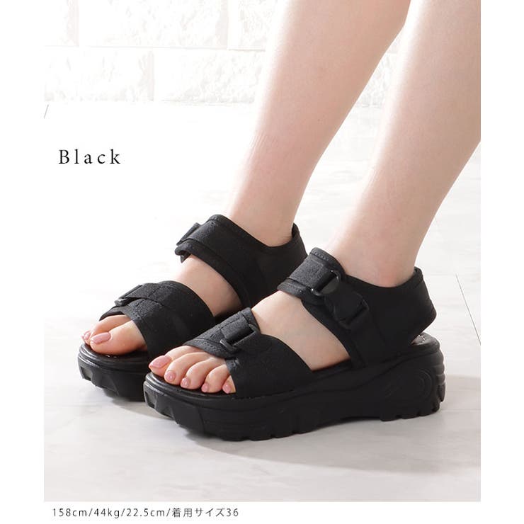 厚底 スポーツサンダル ダブルベルト | レースレディース  | 詳細画像2 