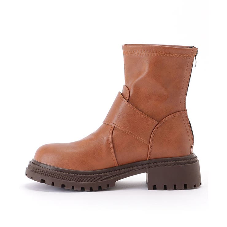 レザー調ビッグバックル付きトラックショートブーツ 女性 靴 | レースレディース  | 詳細画像17 