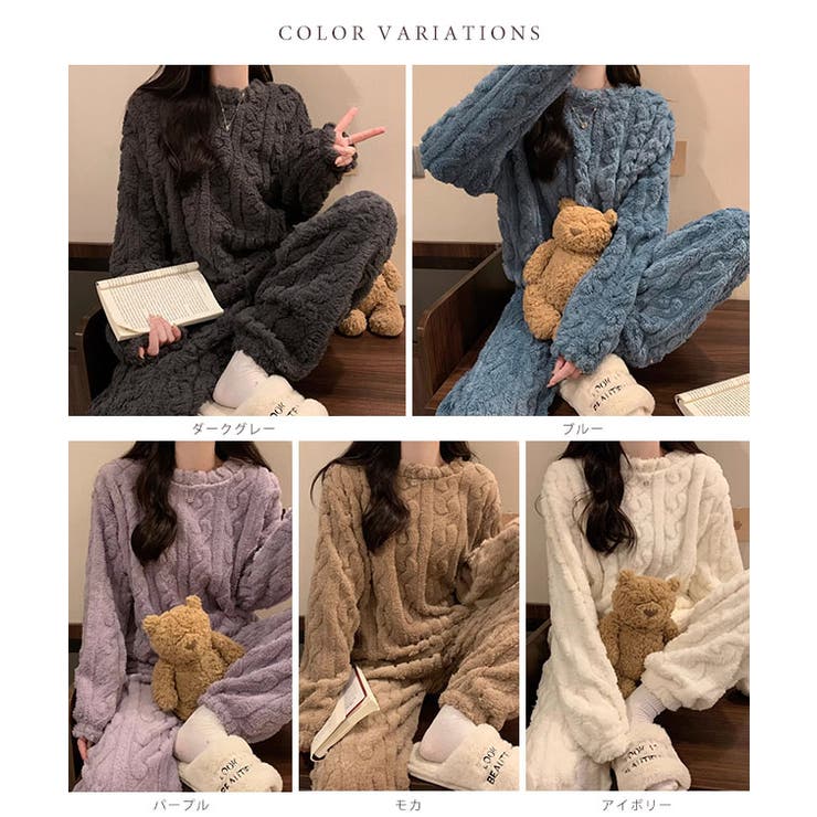 クルーネック ケーブル柄 ふわもこ | レースレディース  | 詳細画像2 