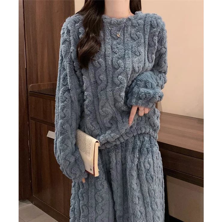 クルーネック ケーブル柄 ふわもこ | レースレディース  | 詳細画像6 