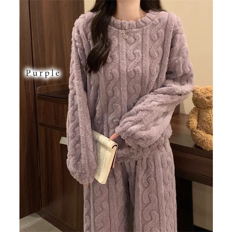 クルーネック ケーブル柄 ふわもこ | レースレディース  | 詳細画像8 