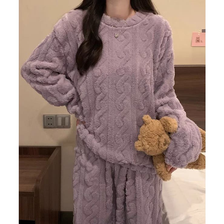 クルーネック ケーブル柄 ふわもこ | レースレディース  | 詳細画像9 