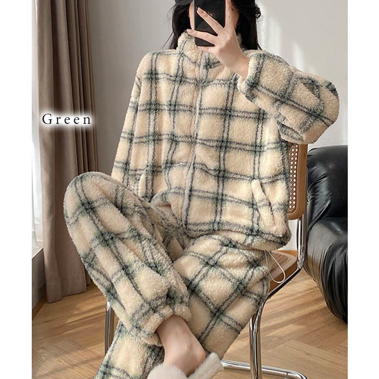 チェック柄 ジップアップ フリース | レースレディース  | 詳細画像3 