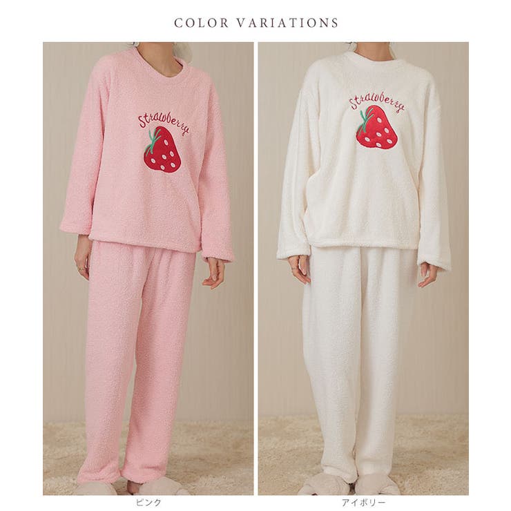 いちご柄 ロゴ クルーネック | レースレディース  | 詳細画像2 