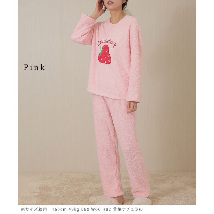 いちご柄 ロゴ クルーネック | レースレディース  | 詳細画像3 