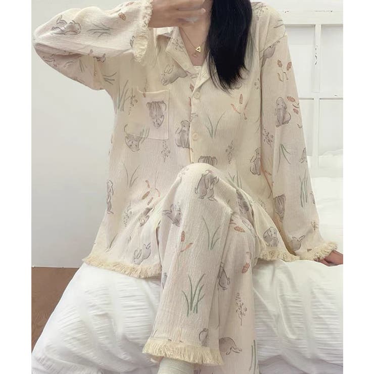 ウサギ プリント ワッシャー加工 | レースレディース  | 詳細画像3 