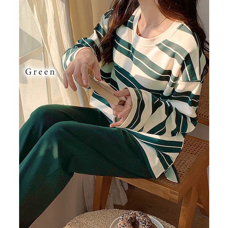 クルーネック カップ付き ボーダー | レースレディース  | 詳細画像3 