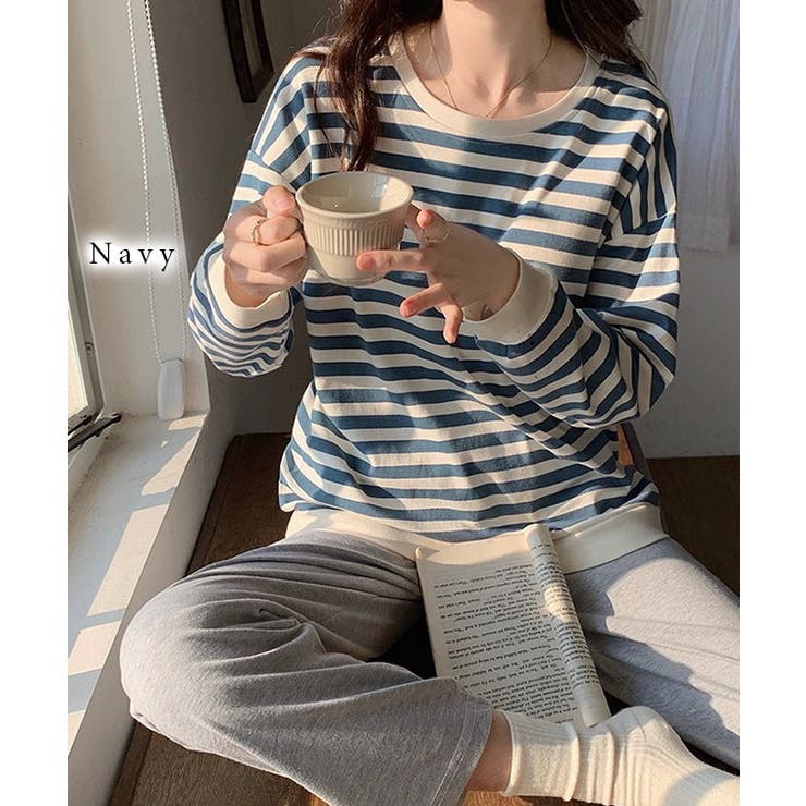 クルーネック カップ付き ボーダー | レースレディース  | 詳細画像5 