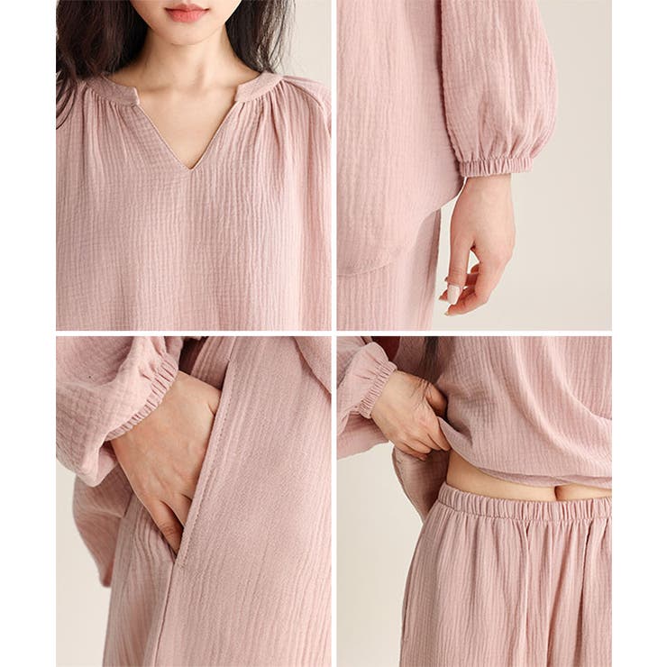 ソリッドカラー スキッパーネック ギャザー | レースレディース  | 詳細画像10 