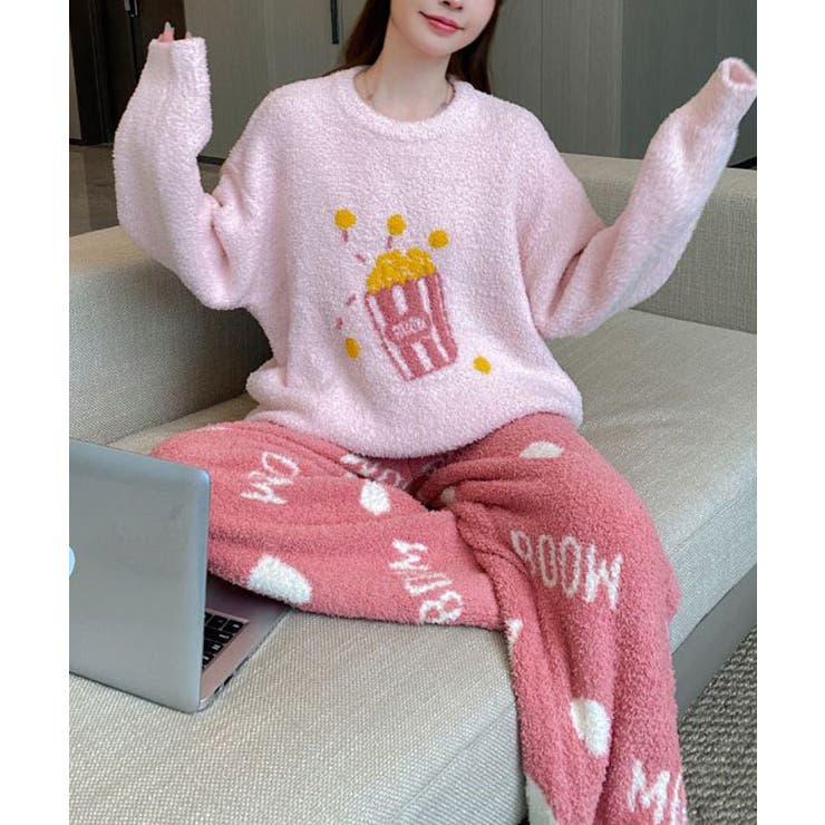 ポップコーン柄 ロゴ 長袖 | レースレディース  | 詳細画像4 