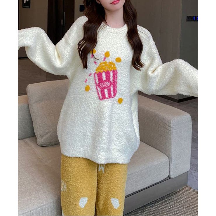 ポップコーン柄 ロゴ 長袖 | レースレディース  | 詳細画像9 